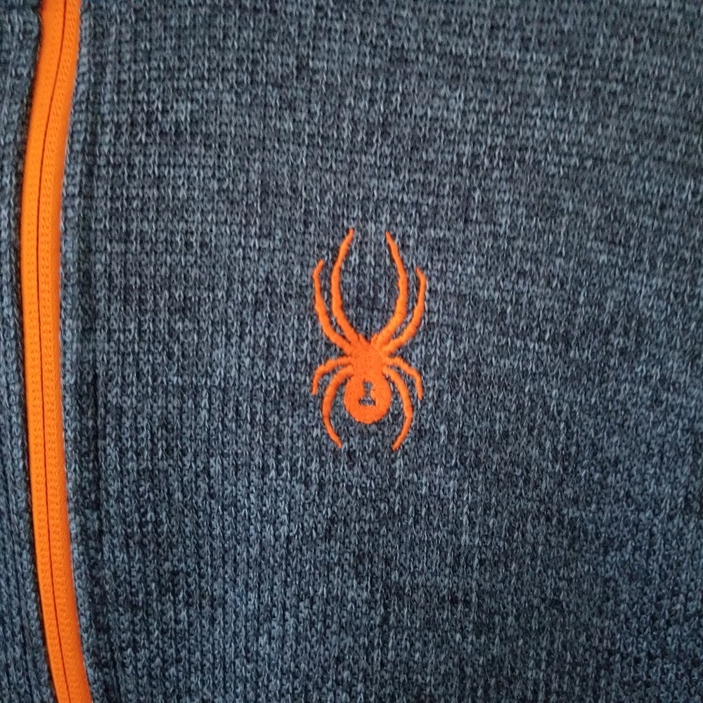 Spyder Outbound Spider Blue Half-Zip Pullover Sweatshirt Jacket Medium - Picture 4 of 11